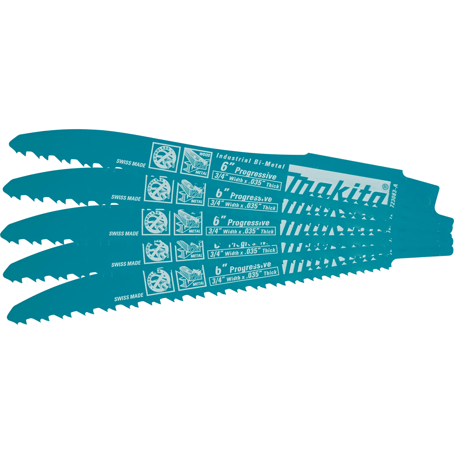 6" Recipro Saw Blade, Progressive, 5/pk