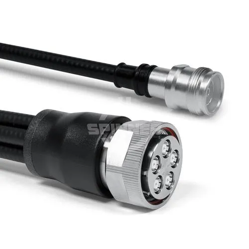 Cable coaxial confeccionado SF 1/4"-50-PE MQ5 macho para atornillar 4.3-10 hembra 0.5 m