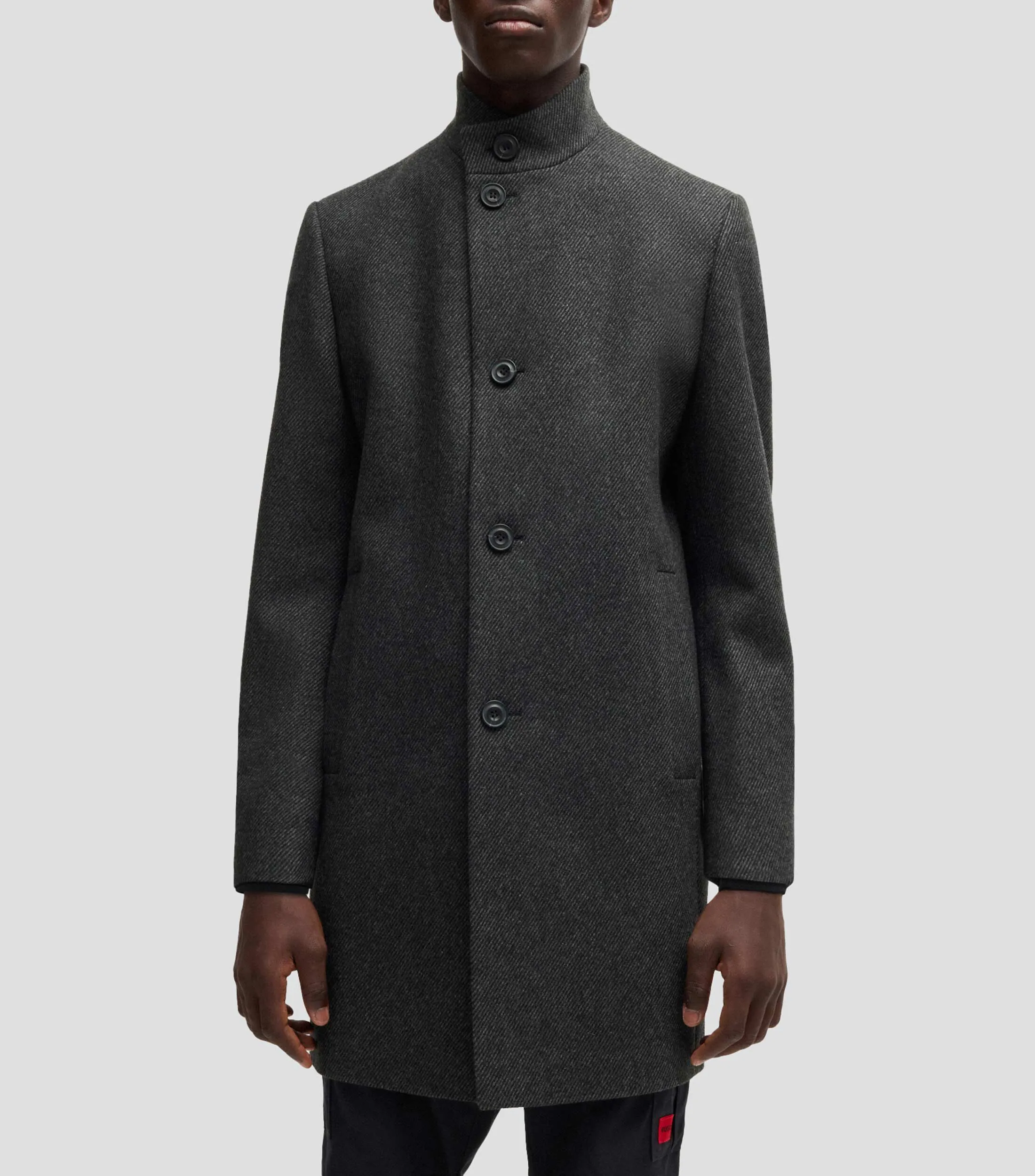 Hugo Abrigo formal regular fit en sarga de mezcla de lana Hombre