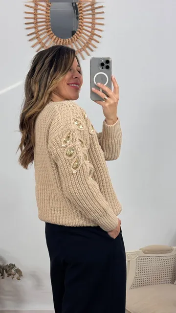 Jersey Punto Josefina Camel