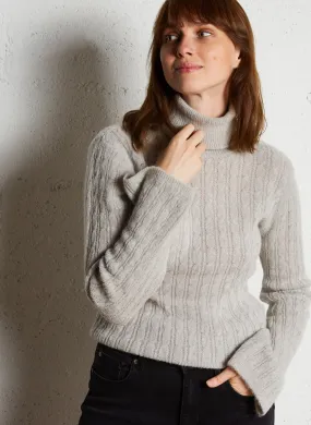 LIU JO Jersey recto de punto con cuello vuelto en gris