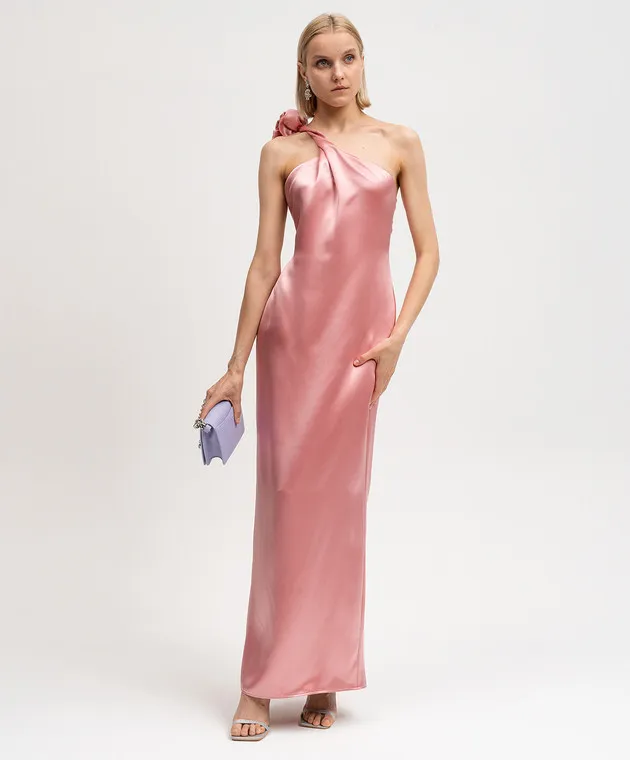 Magda Butrym Pink silk dress with floral appliqué
