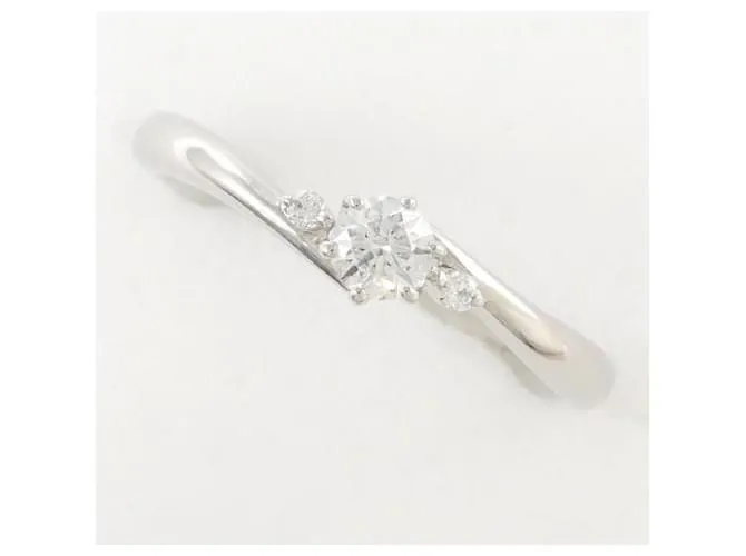 Otras joyas & Other Stories Anillo de diamante de platino PT900 tamaño 5 en excelente estado Plata 