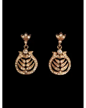 PENDIENTES DE NOVIA EN RODIO Y CIRCONITAS, BAÑO DE ORO VIEJO