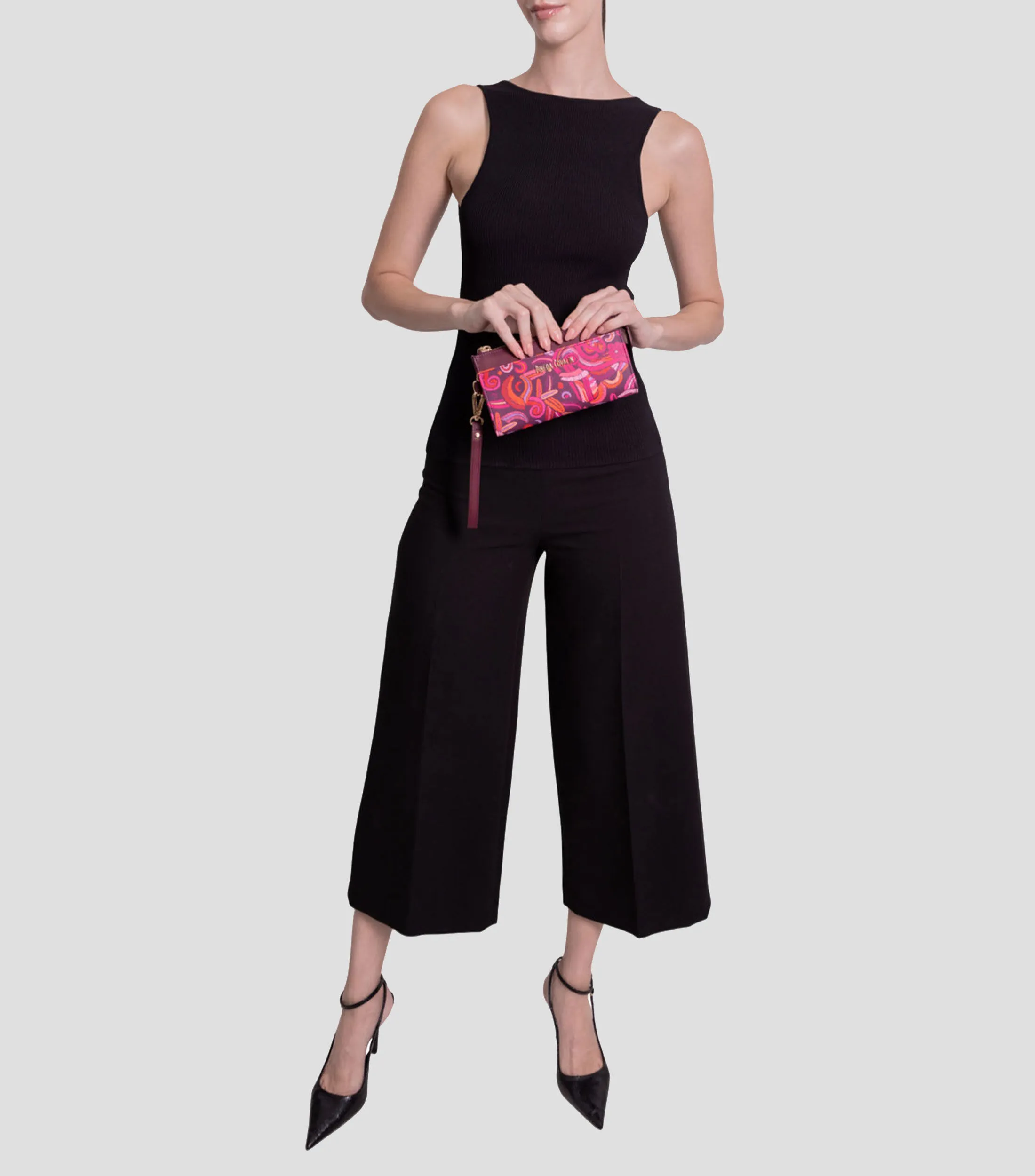 Pineda Covalin Bolso wristlet fucsia Quetzalcóatl estampado Mujer
