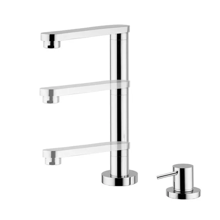 QUADRO DESIGN BRASS MEZCLADOR DE COCINA CON CAÑO GIRATORIO Y MANDO A DISTANCIA