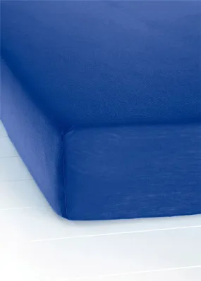 Sábana bajera de microfibra de punto Azul