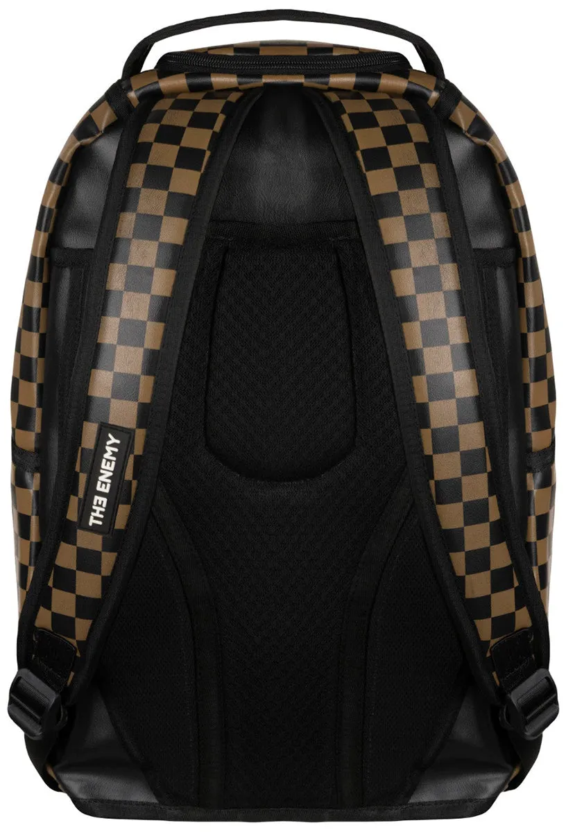 The Enemy Bcheck Mochila de cuero Eco PU para en negro marrón