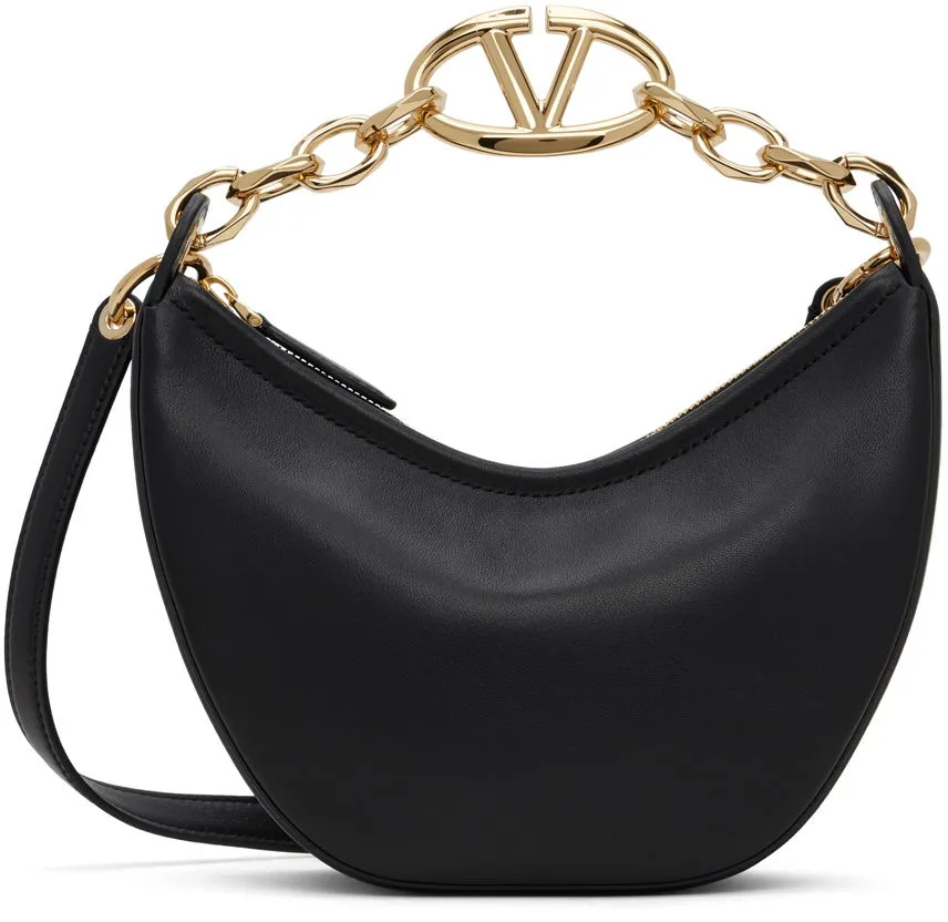 Valentino Garavani Black VLogo Moon Mini Bag
