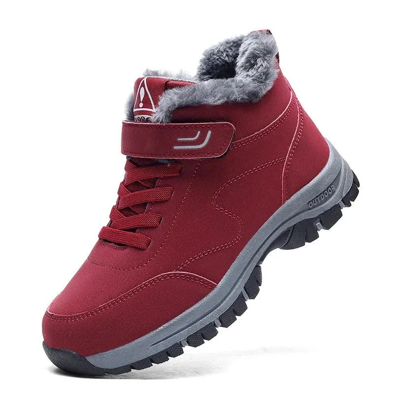 Zapatillas impermeables de cuero Pu de felpa Unisex
